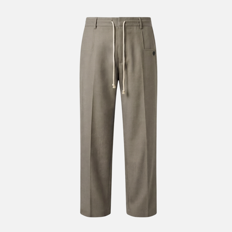 Loose Fit Cotton Pants with Drawstring for Men