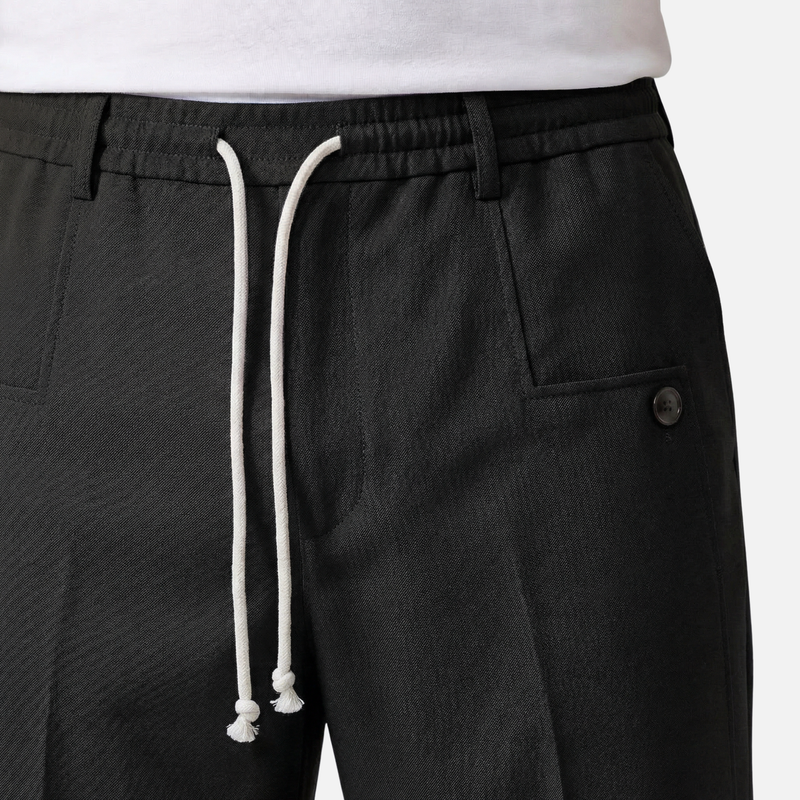 Loose Fit Cotton Pants with Drawstring for Men