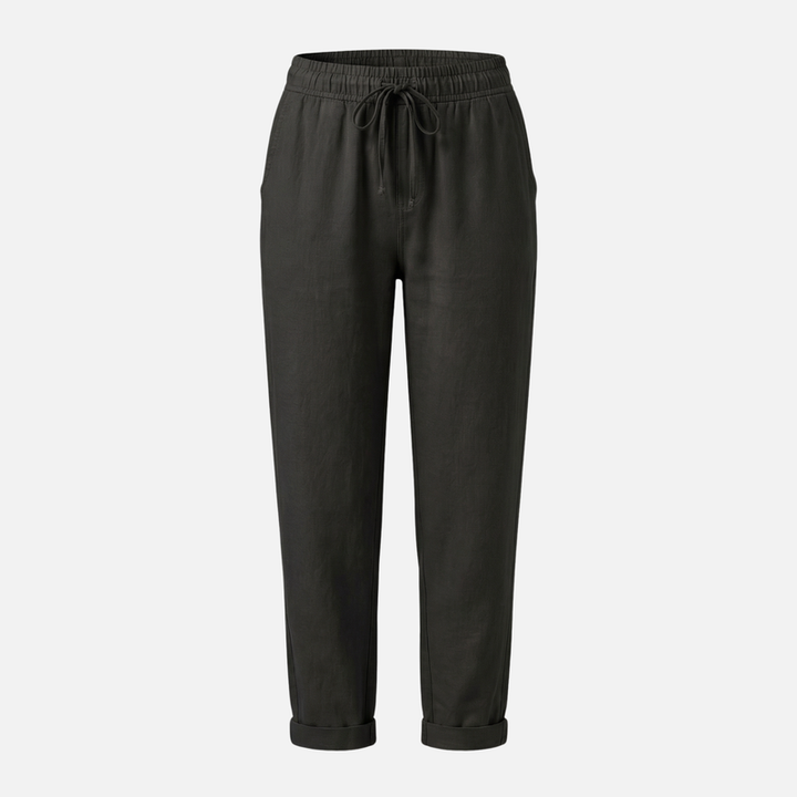 Breathable Linen Capri Pants – Regular Fit with Drawstring for Men