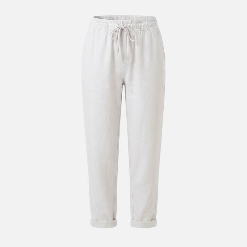 Breathable Linen Capri Pants – Regular Fit with Drawstring for Men