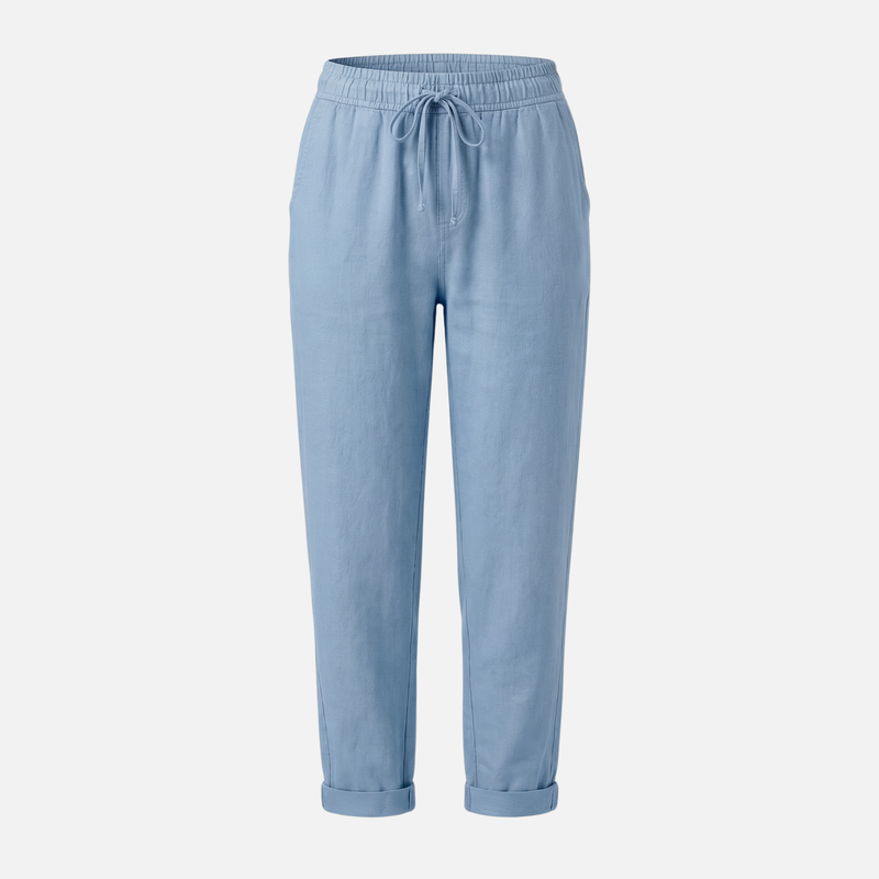 Breathable Linen Capri Pants – Regular Fit with Drawstring for Men