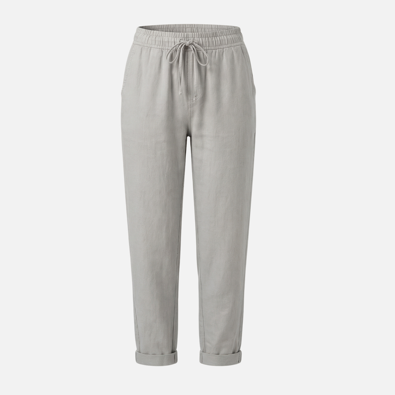 Breathable Linen Capri Pants – Regular Fit with Drawstring for Men