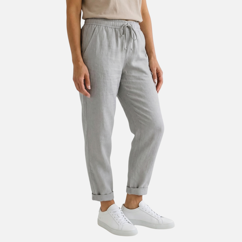 Breathable Linen Capri Pants – Regular Fit with Drawstring for Men