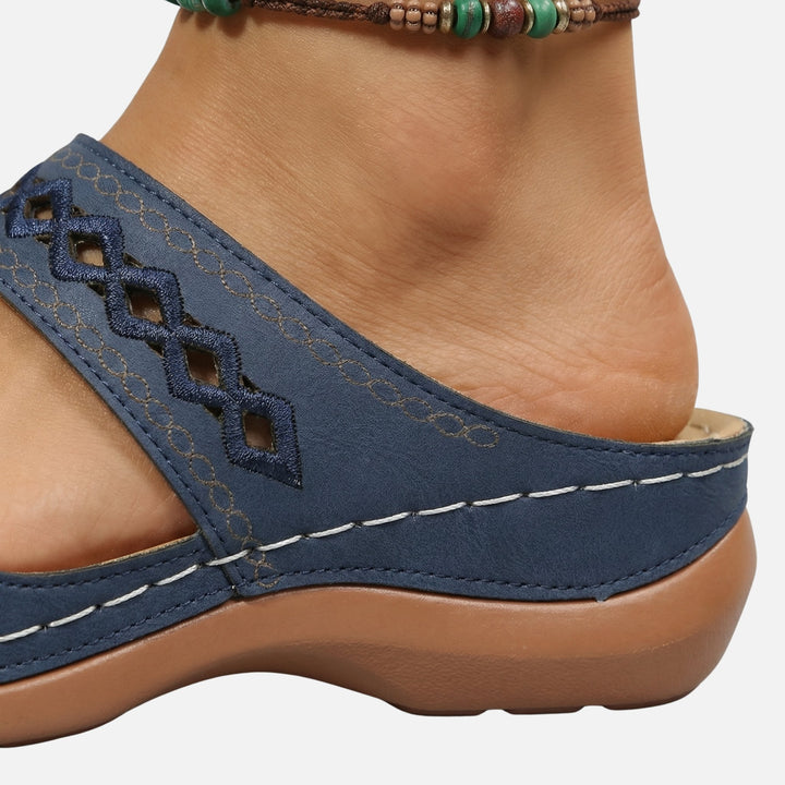 Perforated Summer Slide Sandals for Women