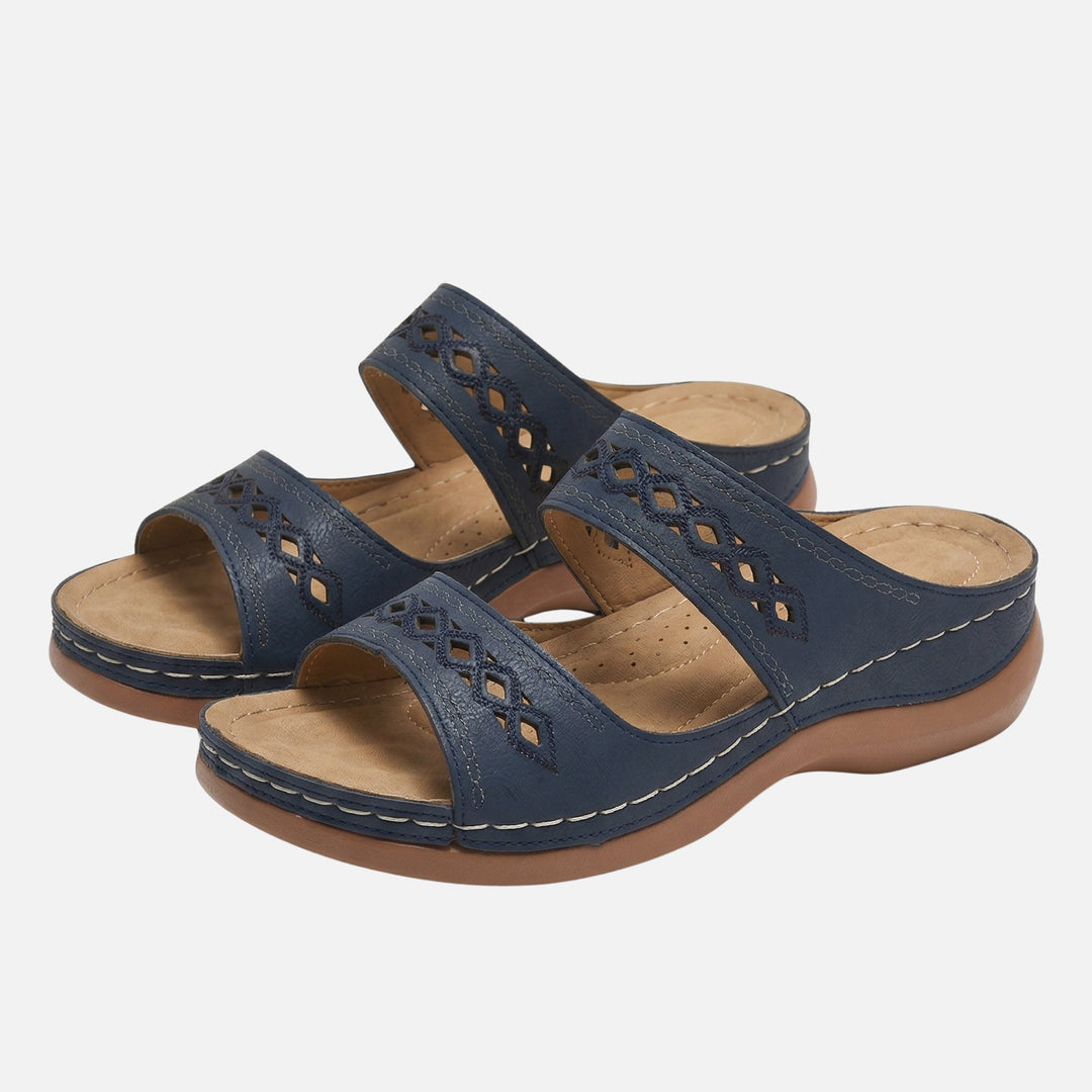 Perforated Summer Slide Sandals for Women