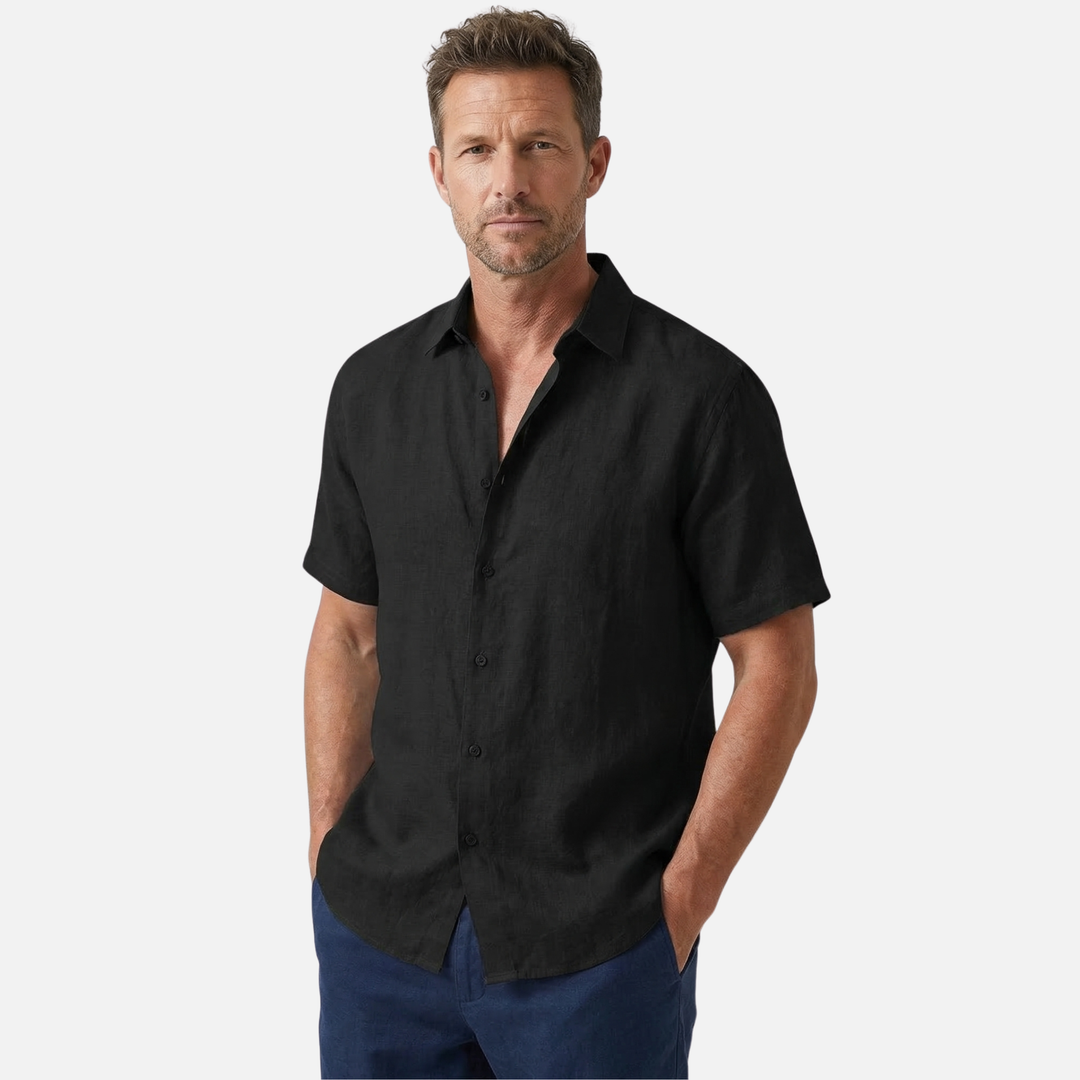 Breathable Summer Linen Polo Shirt for Men