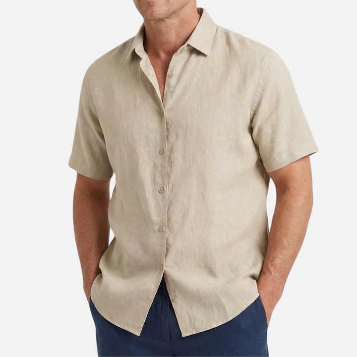 Breathable Summer Linen Polo Shirt for Men