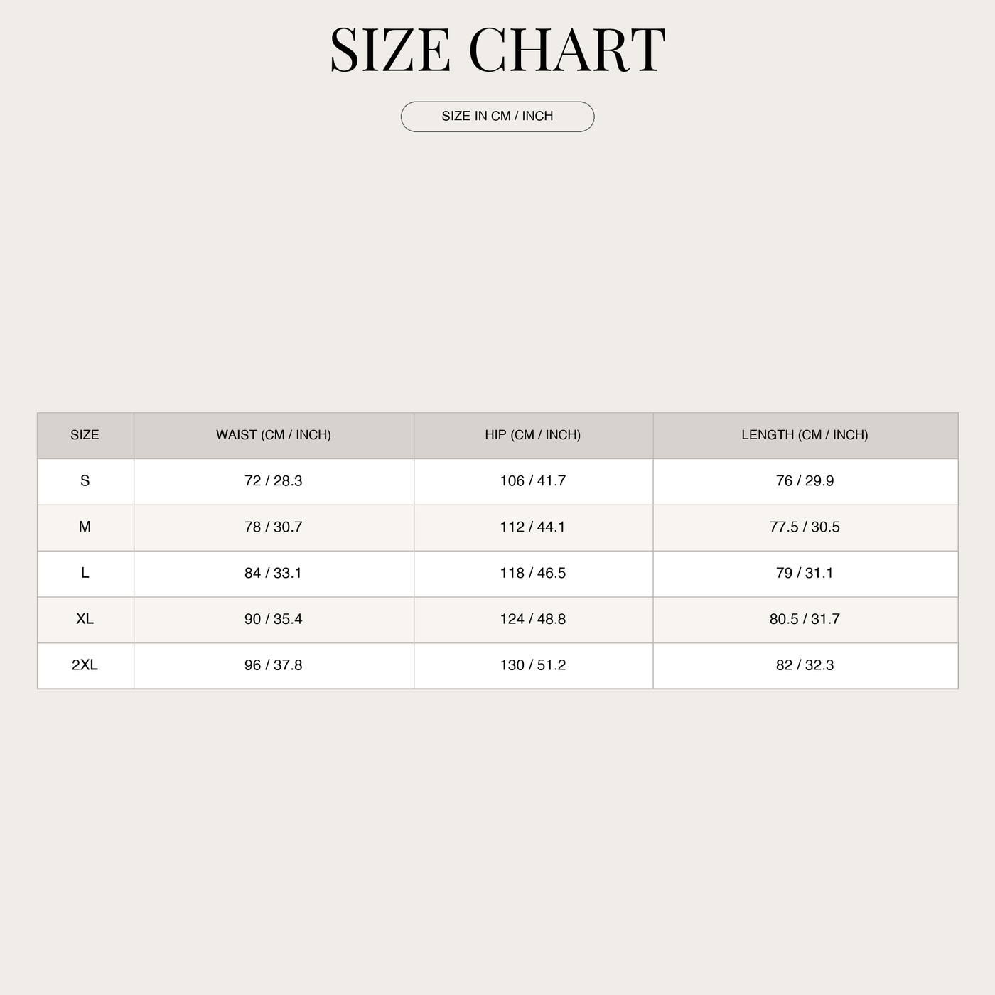 Women's Cargo Cropped Trousers with Roll Up Hem size chart