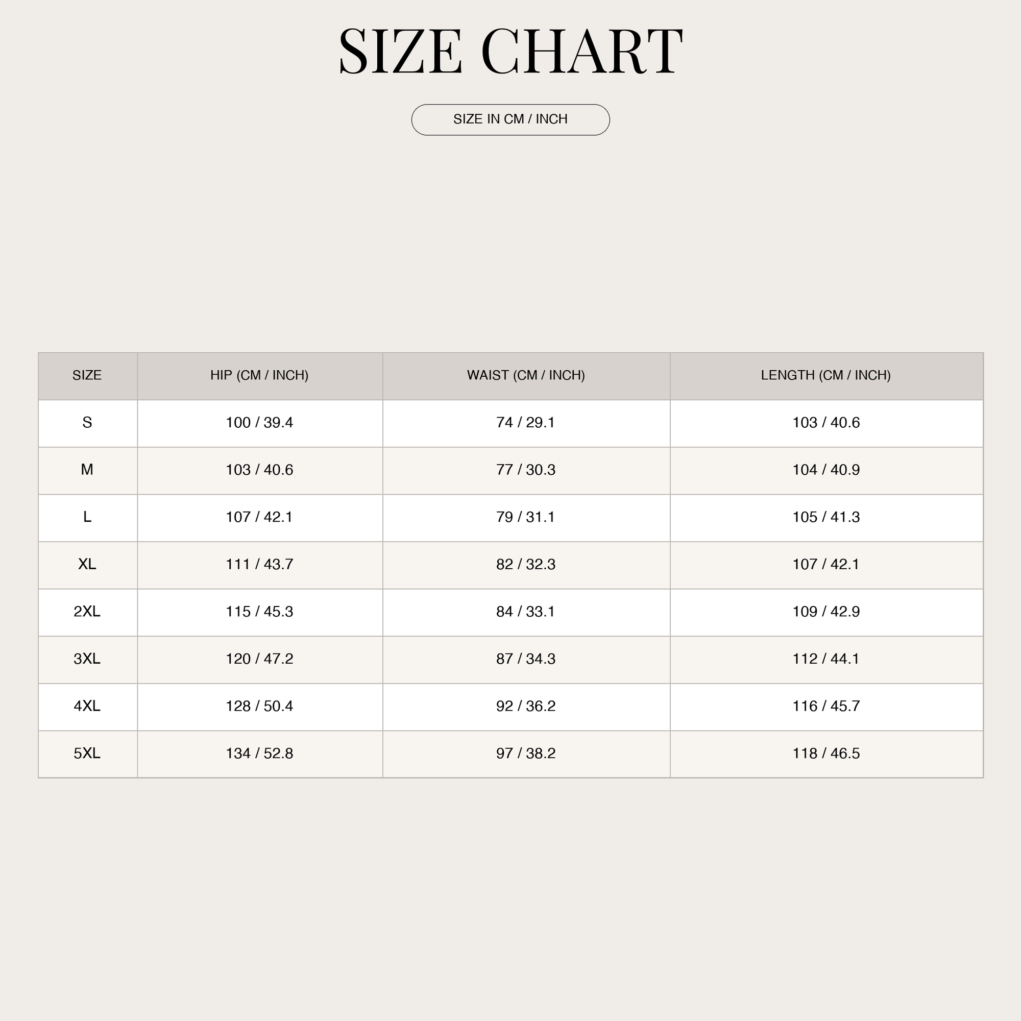 Size Chart