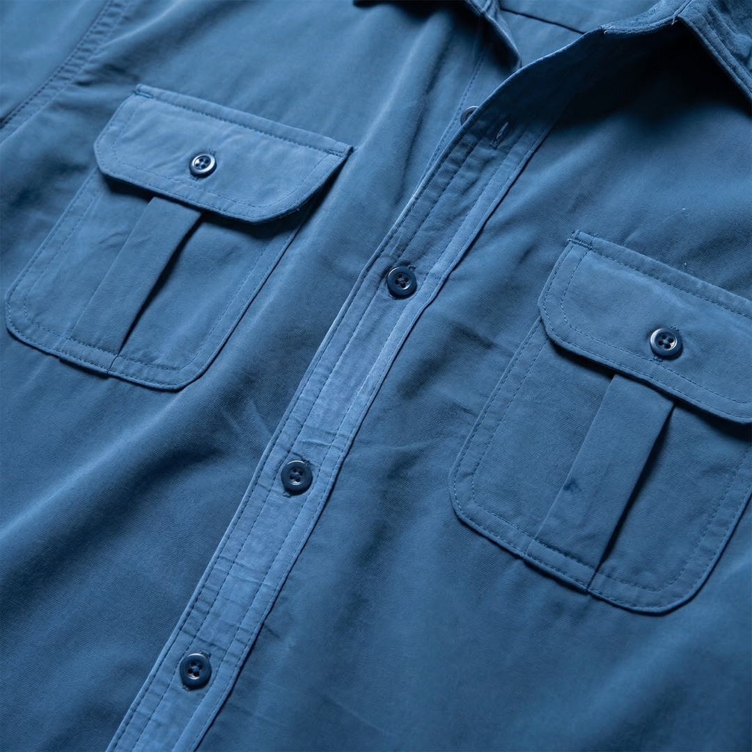 Casual Button Up Shirt with Sleek Placket for Men