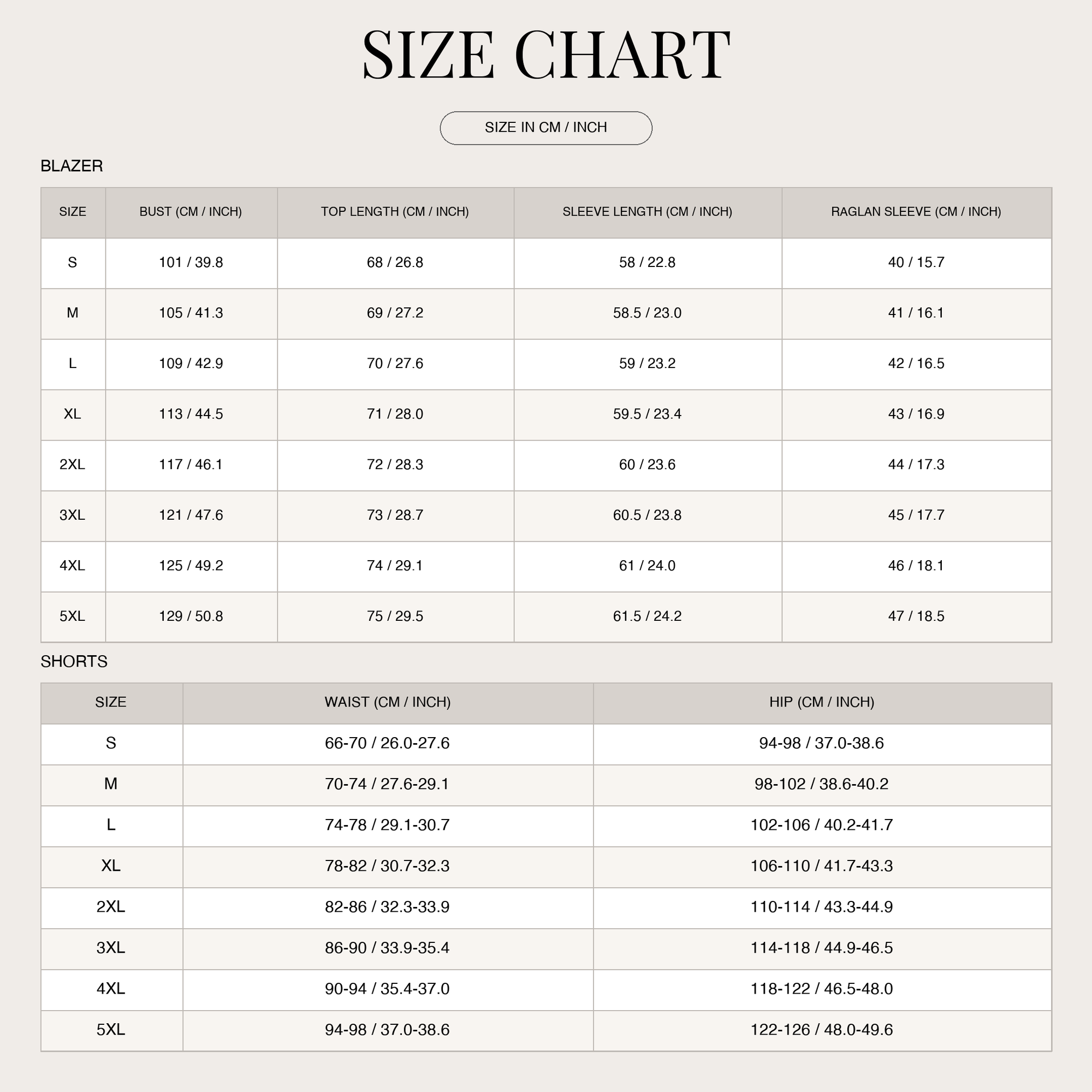 Size Chart