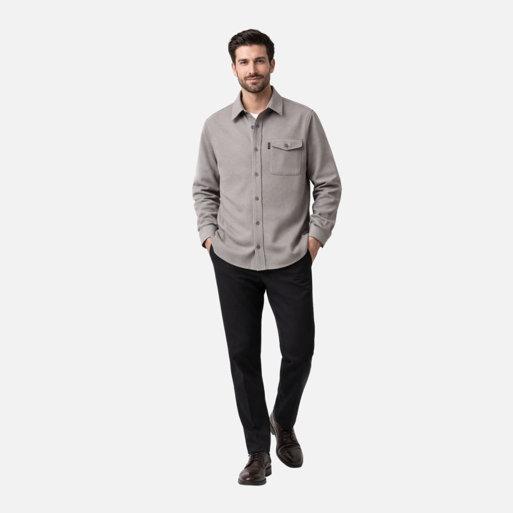Casual Overshirt with Chest Pocket for Men