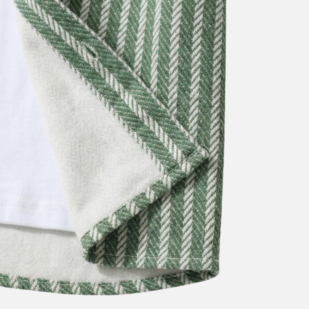 Casual Striped Button-Down Shirt with Long Sleeves for Men