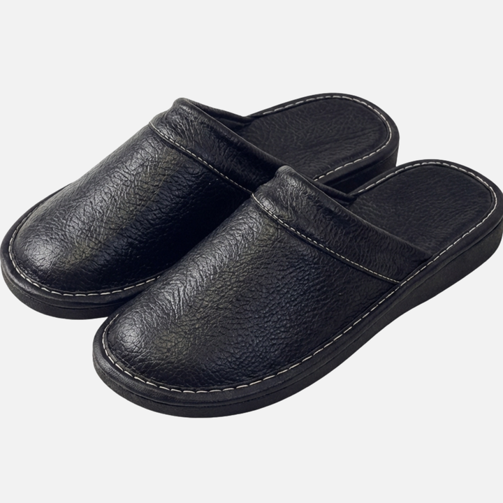 Casual Textured Slip On Slippers with Contrast Stitching for Men
