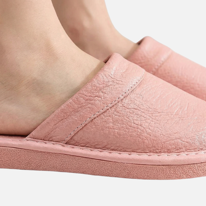 Casual Textured Slip On Slippers with Contrast Stitching for Men