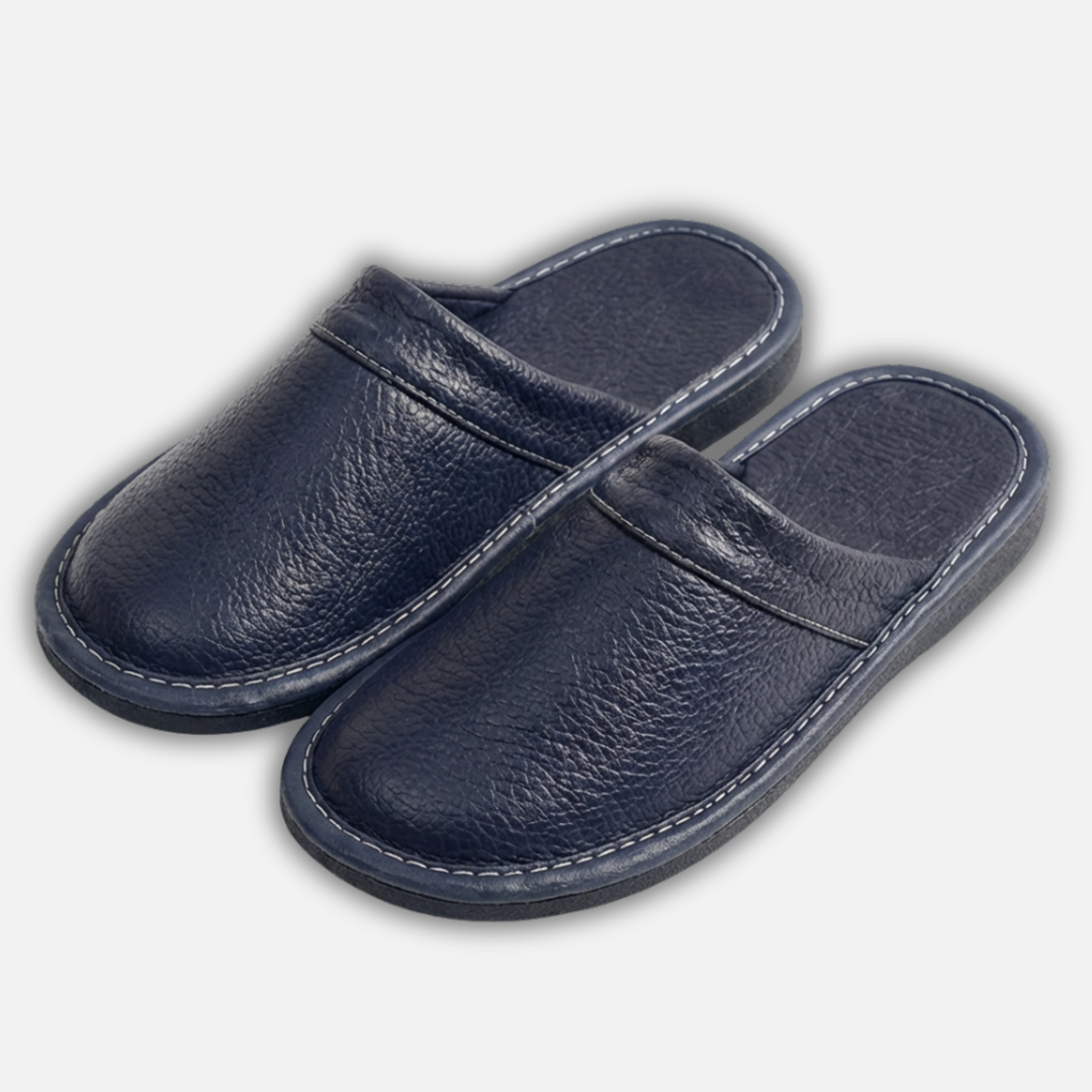 Casual Textured Slip On Slippers with Contrast Stitching for Men