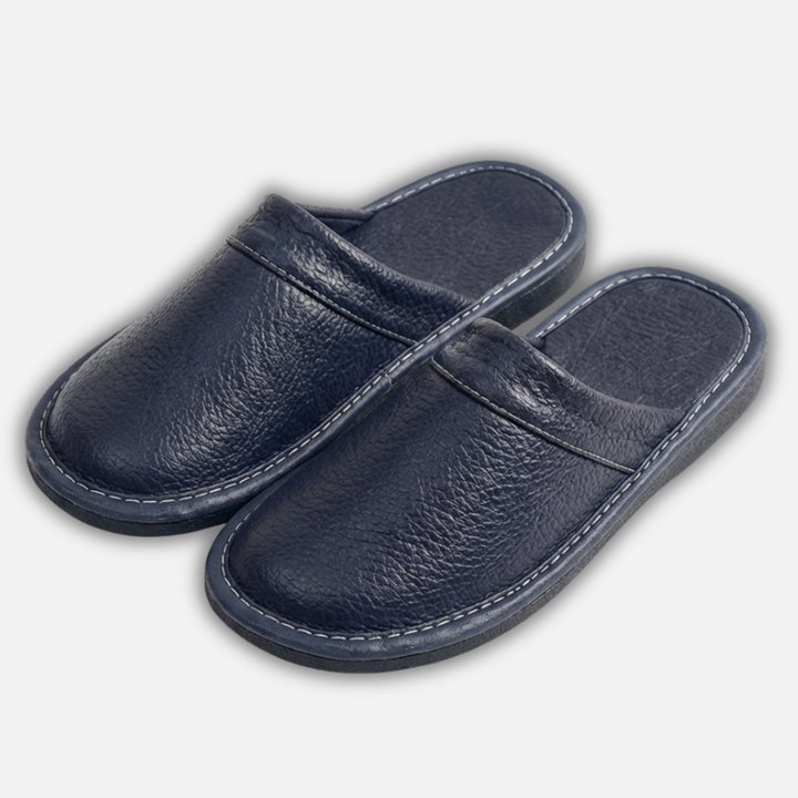 Casual Textured Slip On Slippers with Contrast Stitching for Men