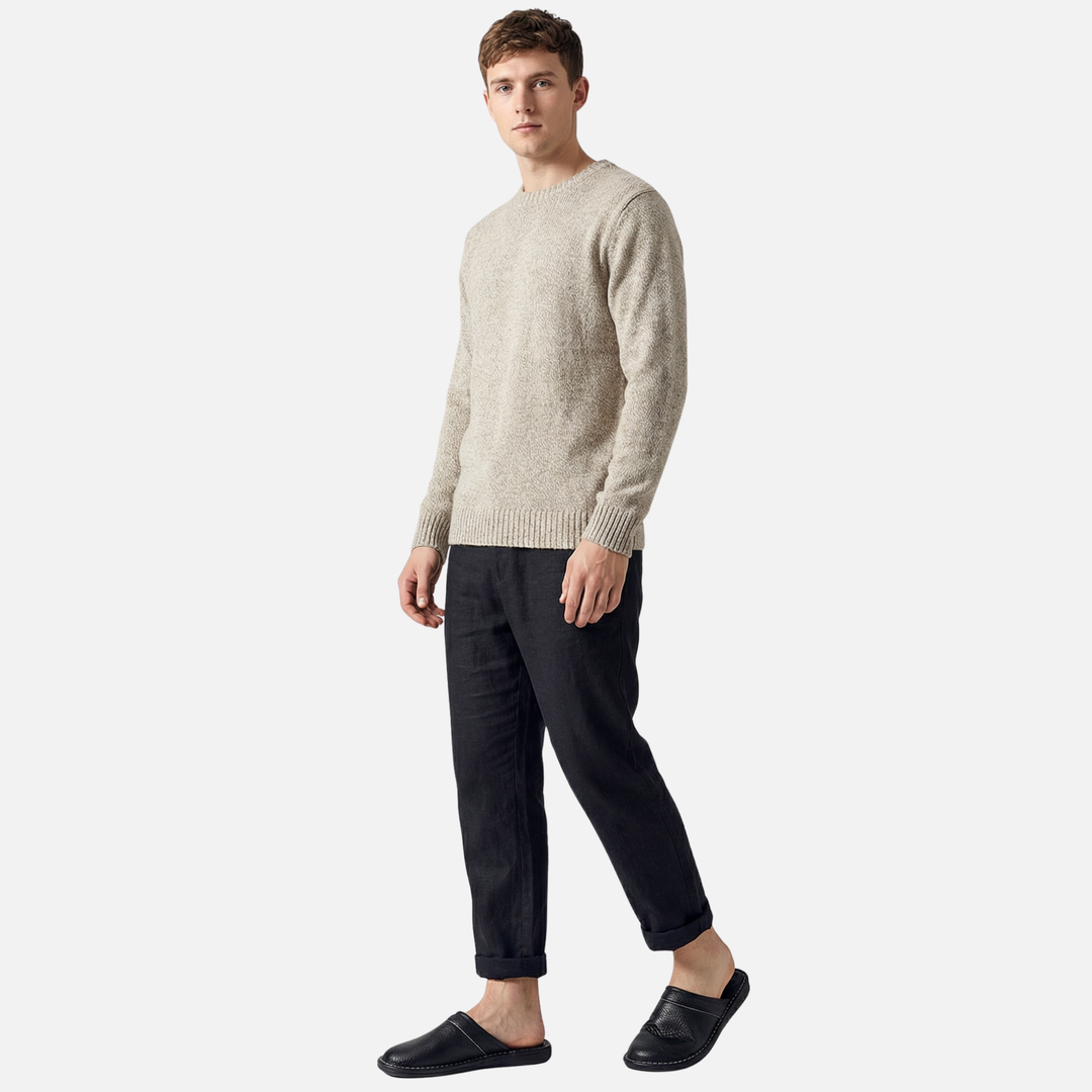 Casual Textured Slip On Slippers with Contrast Stitching for Men