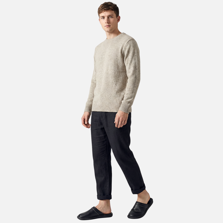 Casual Textured Slip On Slippers with Contrast Stitching for Men