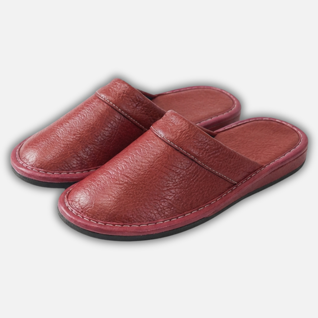 Casual Textured Slip On Slippers with Contrast Stitching for Men