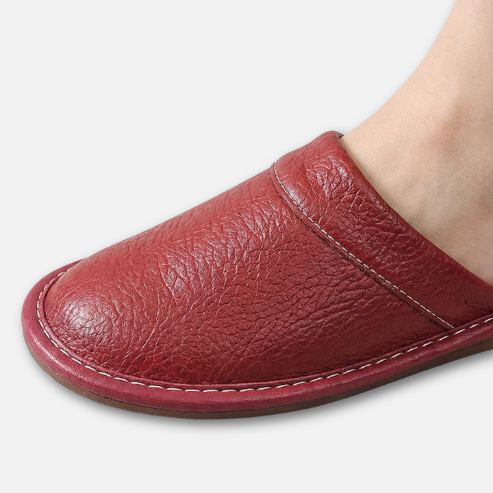 Casual Textured Slip On Slippers with Contrast Stitching for Men