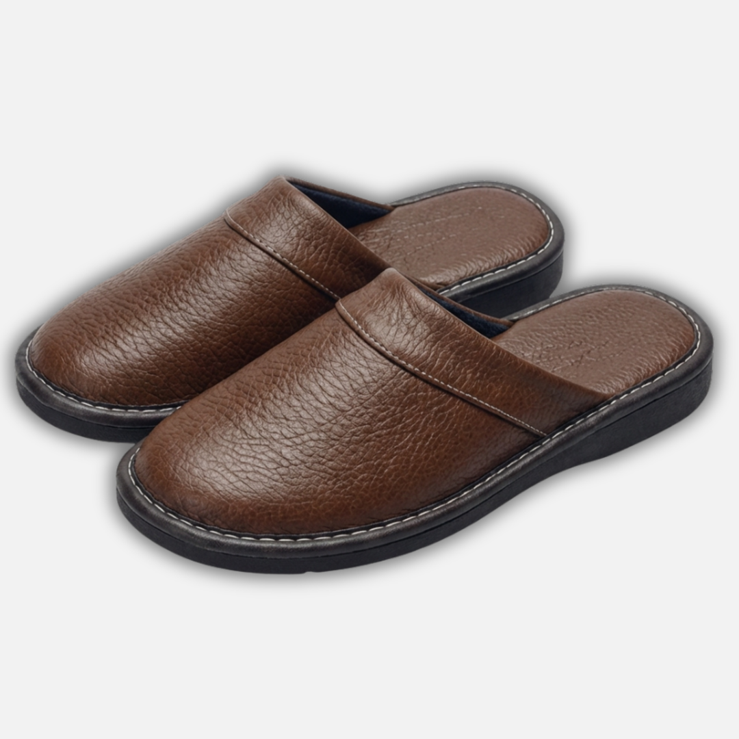 Casual Textured Slip On Slippers with Contrast Stitching for Men
