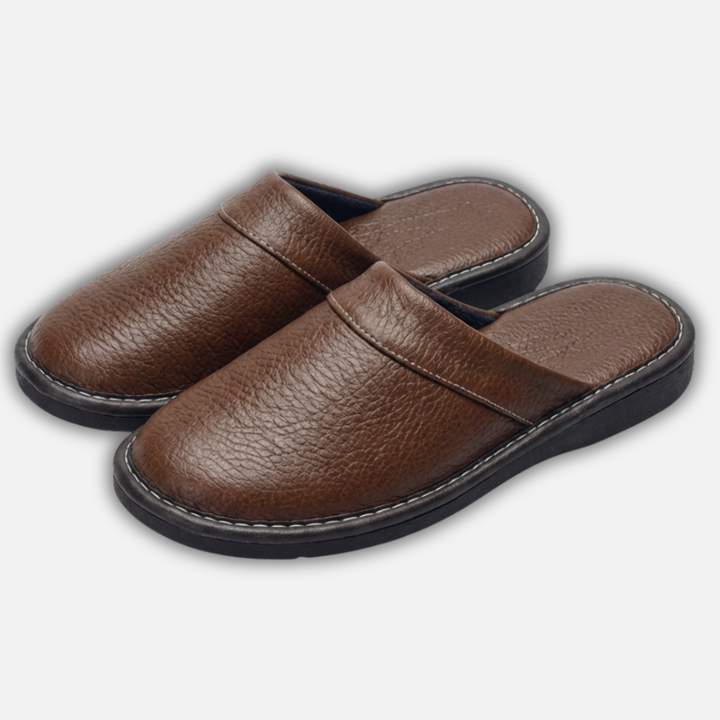 Casual Textured Slip On Slippers with Contrast Stitching for Men