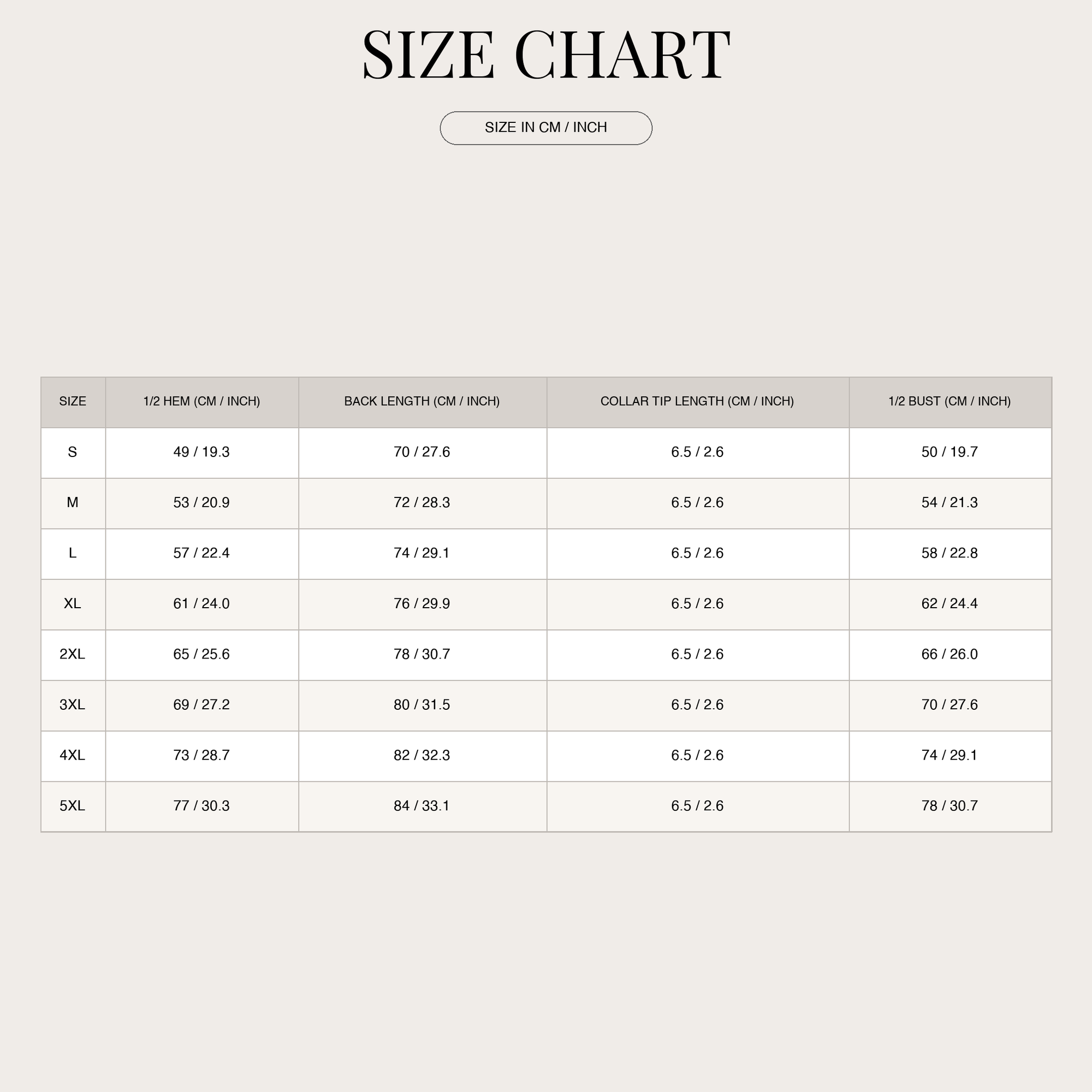 Size Chart