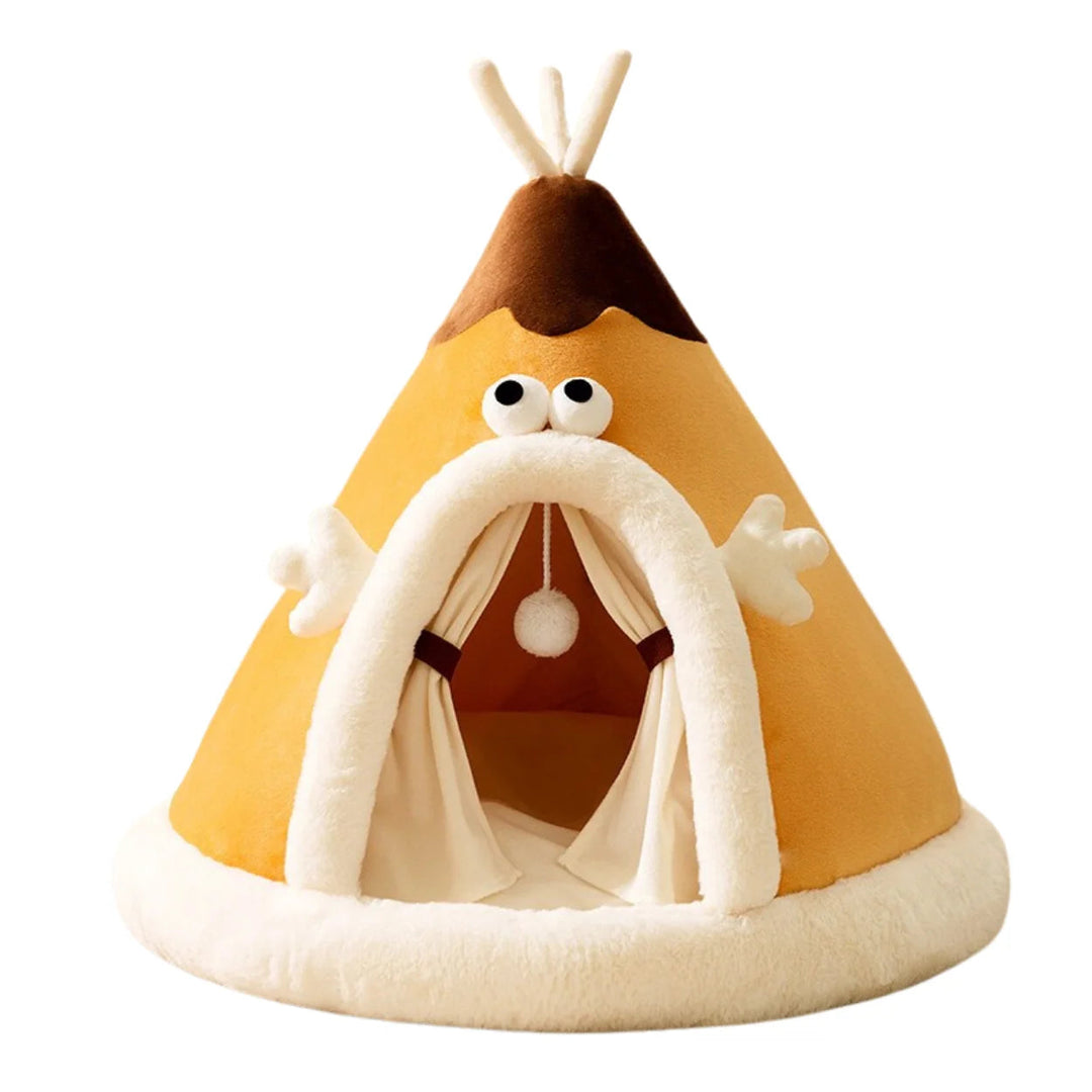 Cat Tent Bed – Soft Cat Cave with Removable Cushion 7