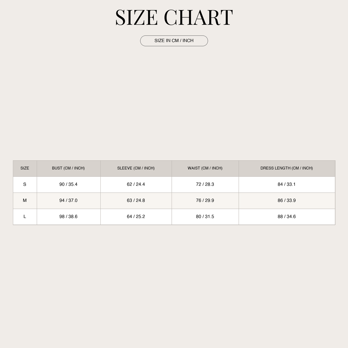 Women's Chiffon Mini Dress – Bishop Sleeves, Self-Tie Neckline, Ruffled Cuffs size chart