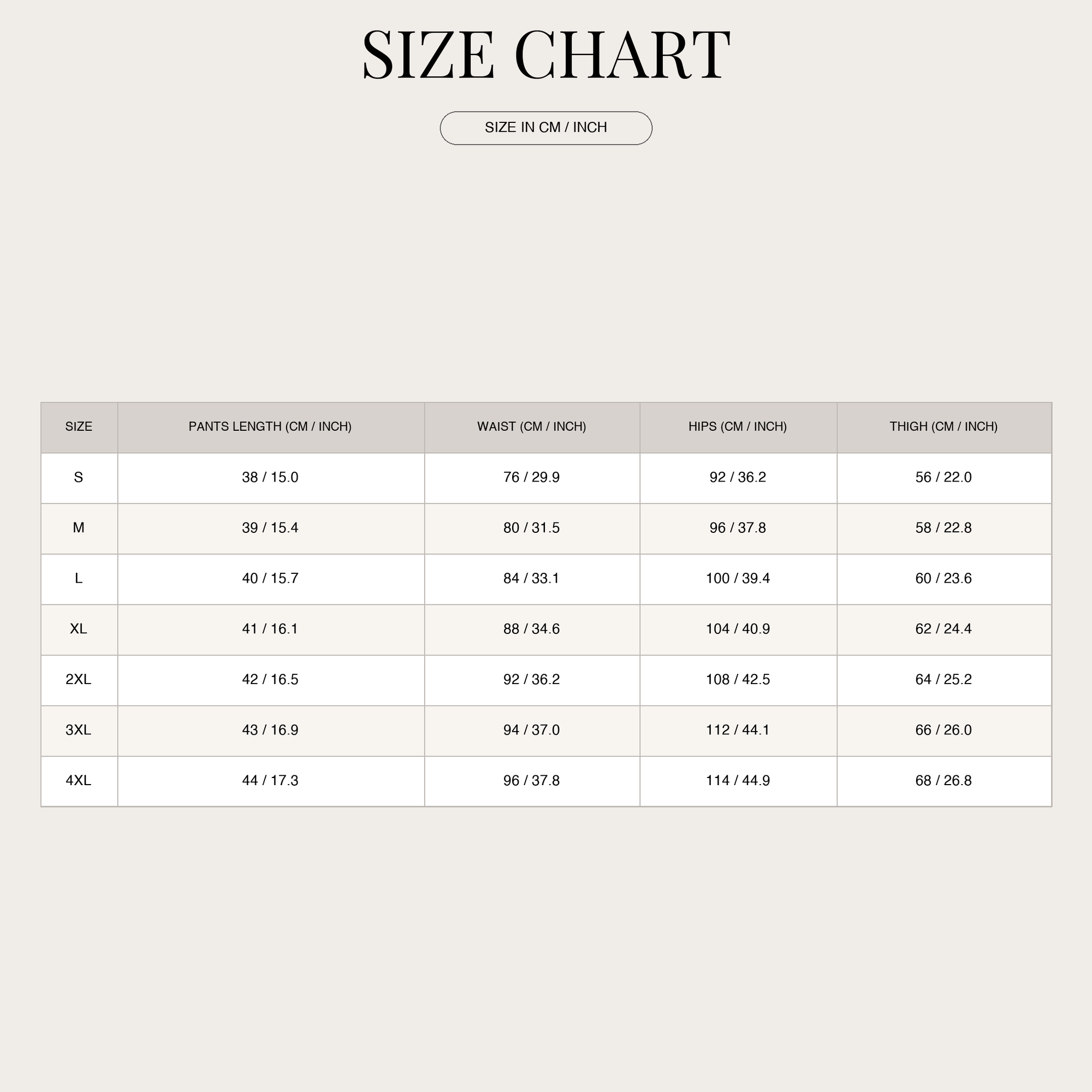 Size Chart