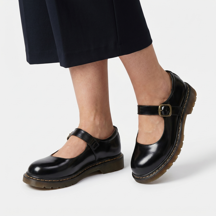 Chunky Sole Mary Jane Flats with Buckle Strap for Women