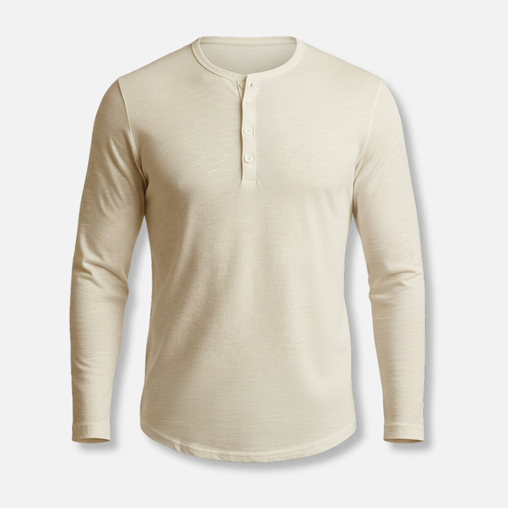 Classic Button-Up Shirt with Long Sleeves for Men
