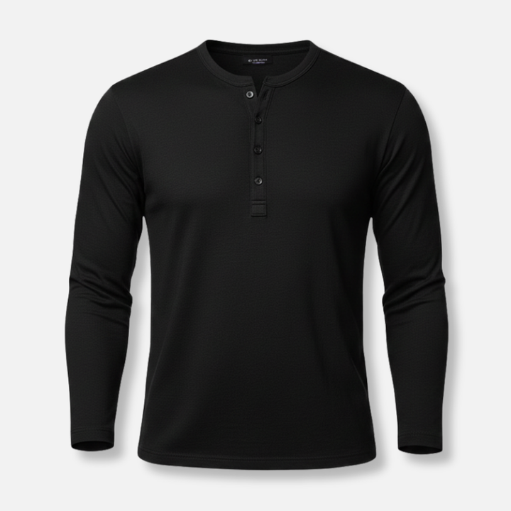 Classic Button-Up Shirt with Long Sleeves for Men