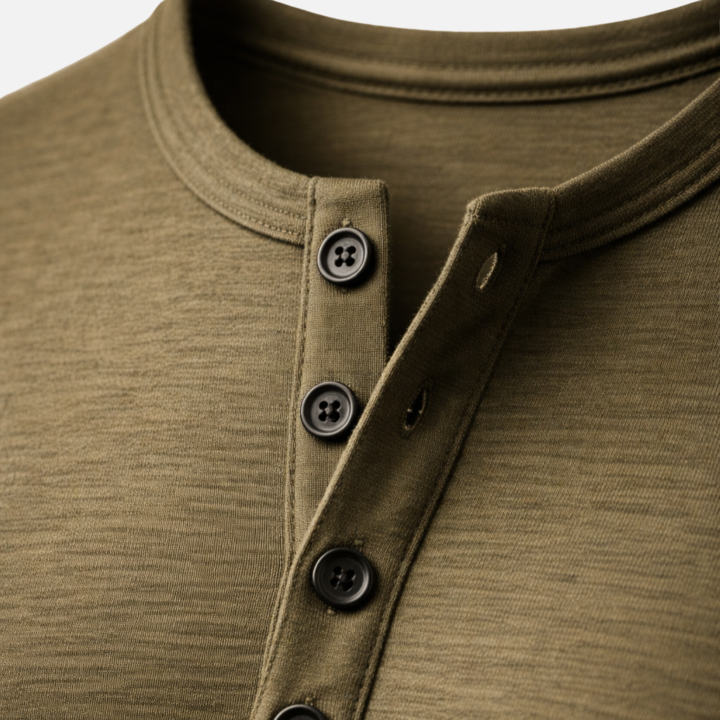 Classic Button-Up Shirt with Long Sleeves for Men