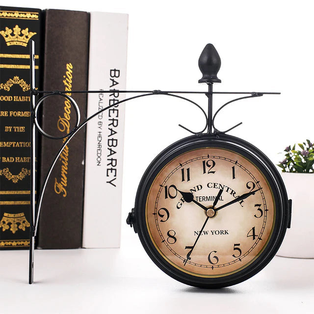 Classic Double-Sided Vintage Style Wall Clock – Eye-Catcher for Living Room and Hallway 3