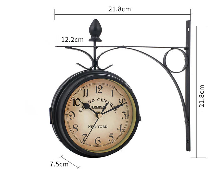 Classic Double-Sided Vintage Style Wall Clock – Eye-Catcher for Living Room and Hallway 8