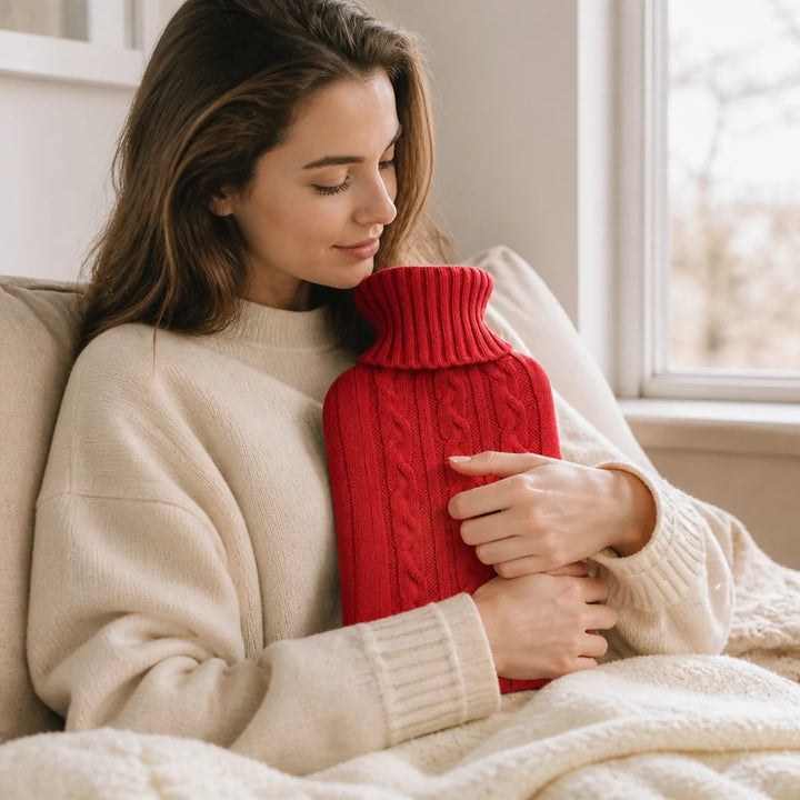 Classic Hot Water Bottle – 2 Liter with Soft Plush Cover 1