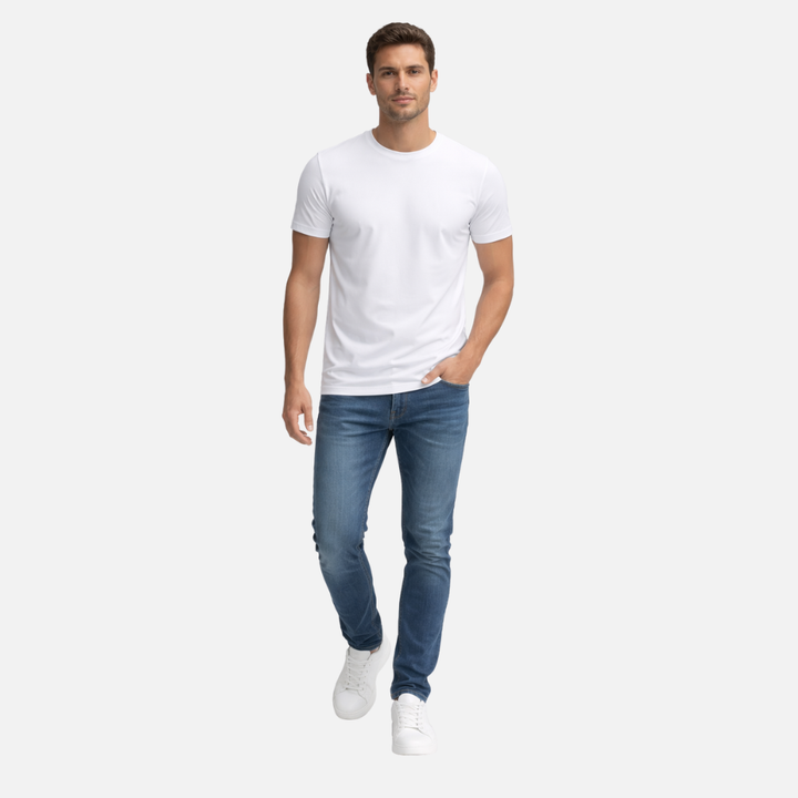 Classic Style T-Shirt with Round Neckline for Men