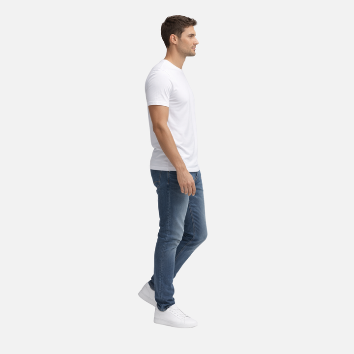 Classic Style T-Shirt with Round Neckline for Men