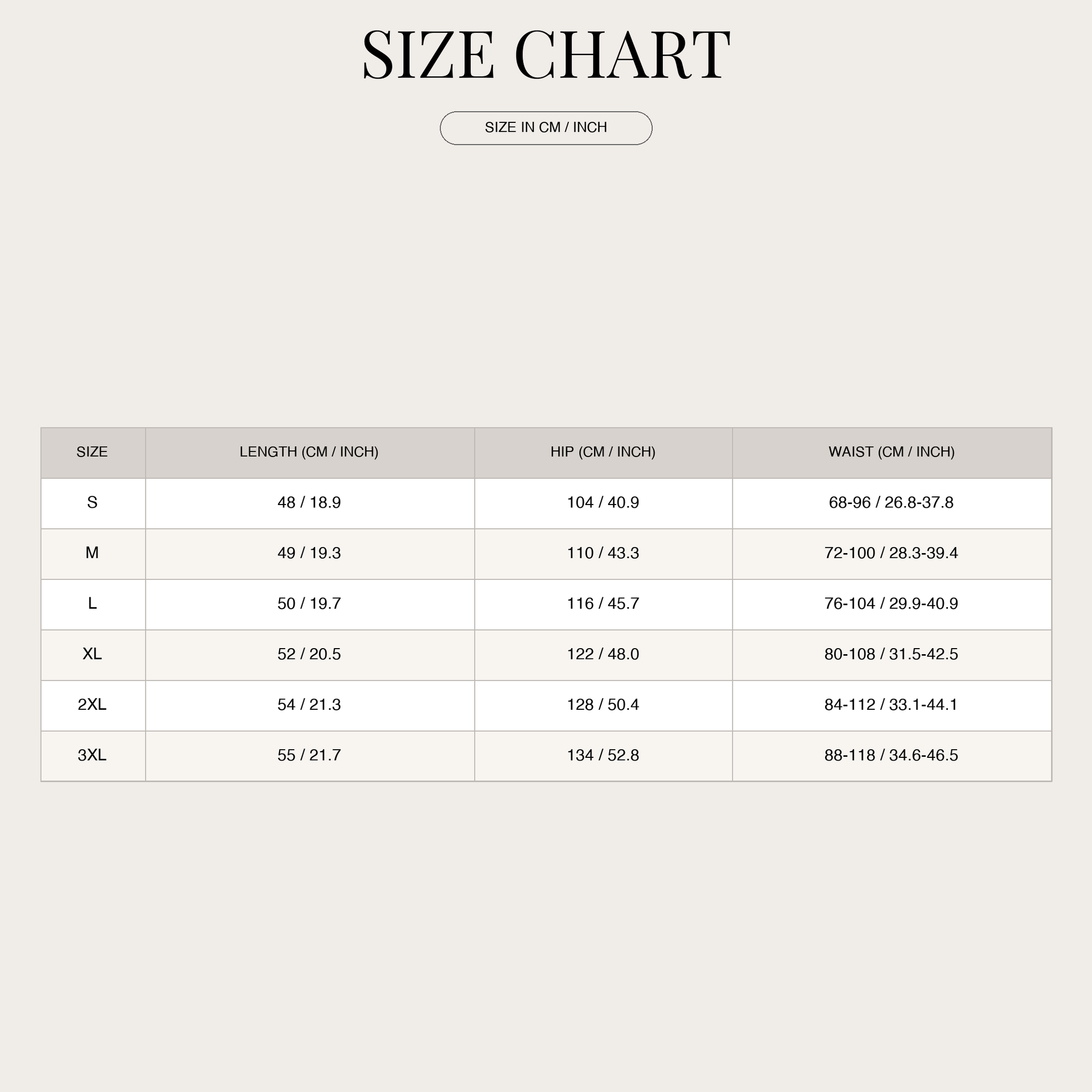 Size Chart