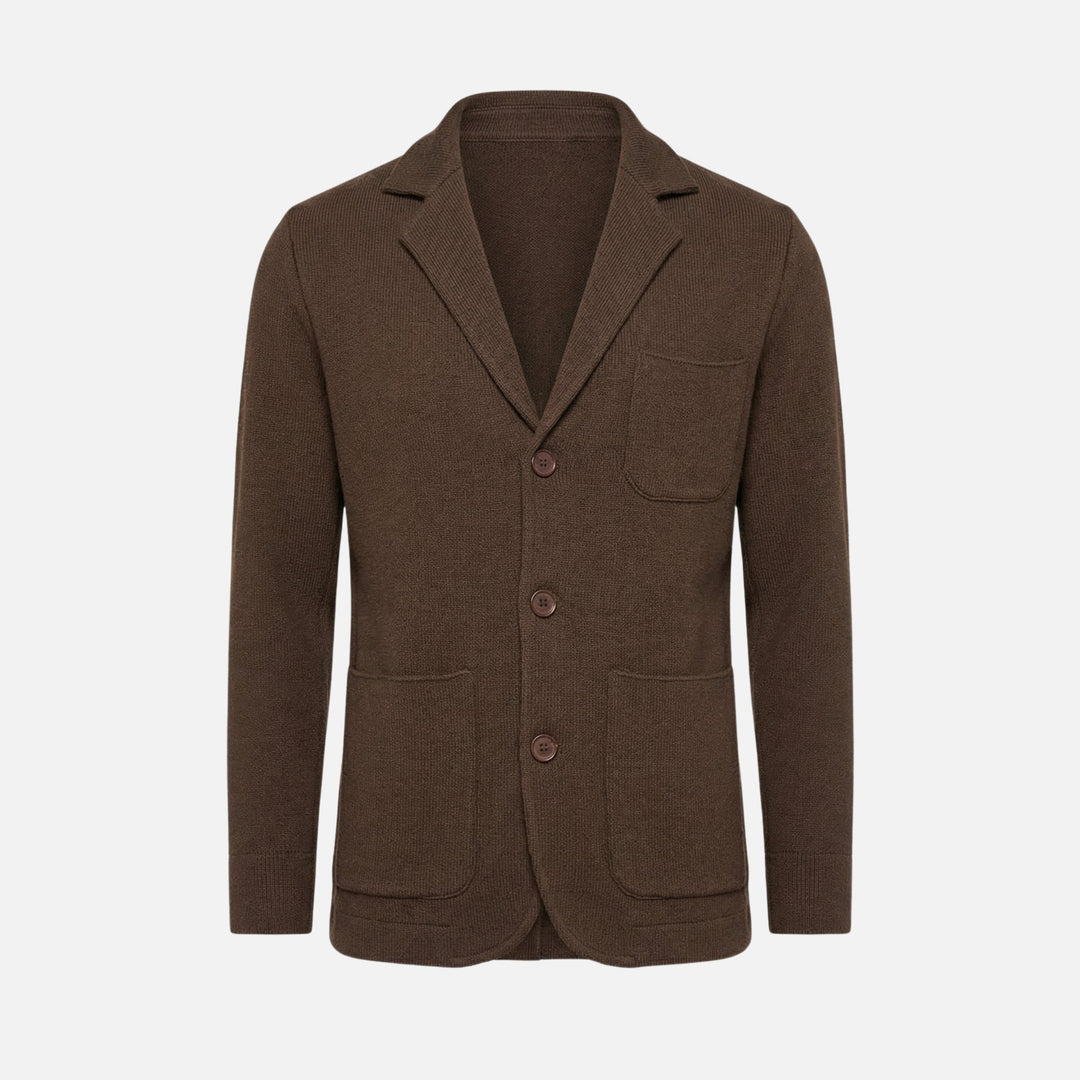 Comfortable Knit Blazer with Single Pocket for Men