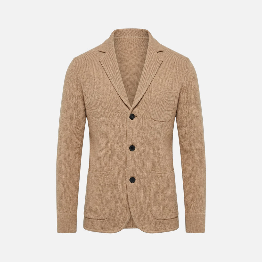 Comfortable Knit Blazer with Single Pocket for Men