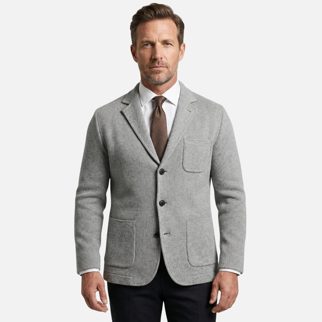 Comfortable Knit Blazer with Single Pocket for Men