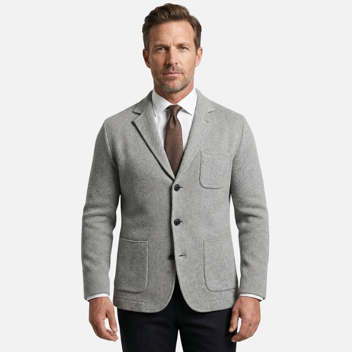 Comfortable Knit Blazer with Single Pocket for Men