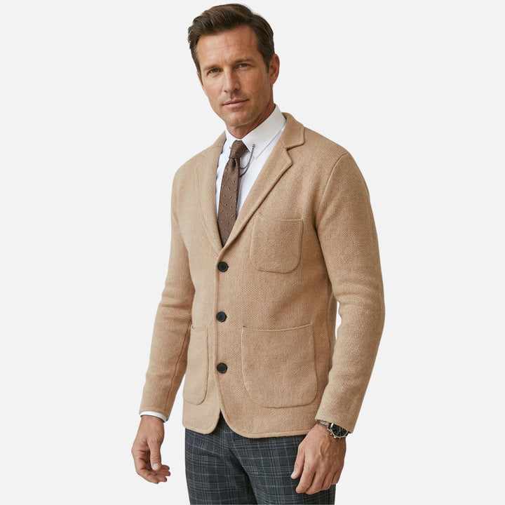 Comfortable Knit Blazer with Single Pocket for Men