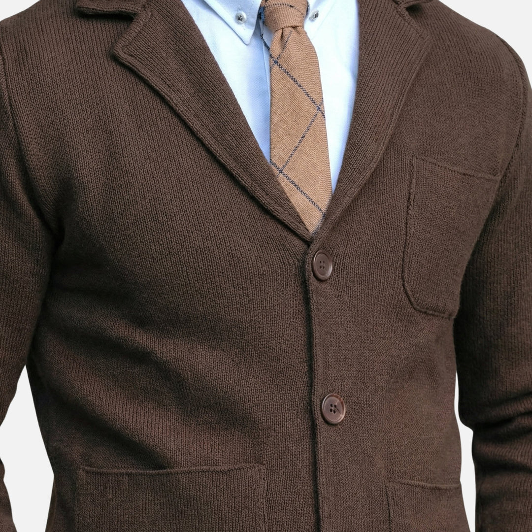 Comfortable Knit Blazer with Single Pocket for Men