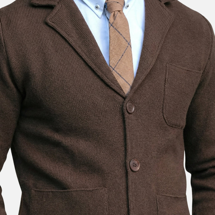 Comfortable Knit Blazer with Single Pocket for Men