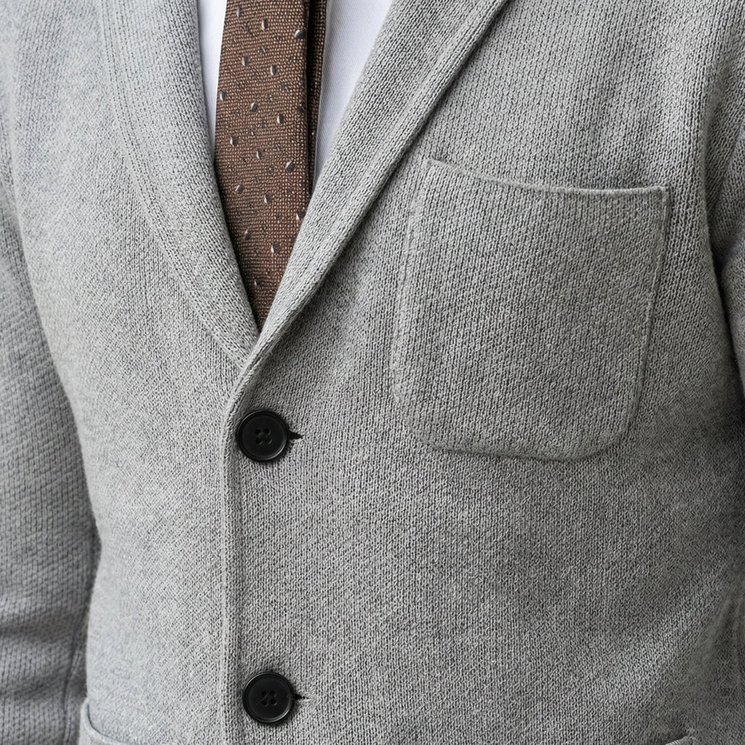Comfortable Knit Blazer with Single Pocket for Men