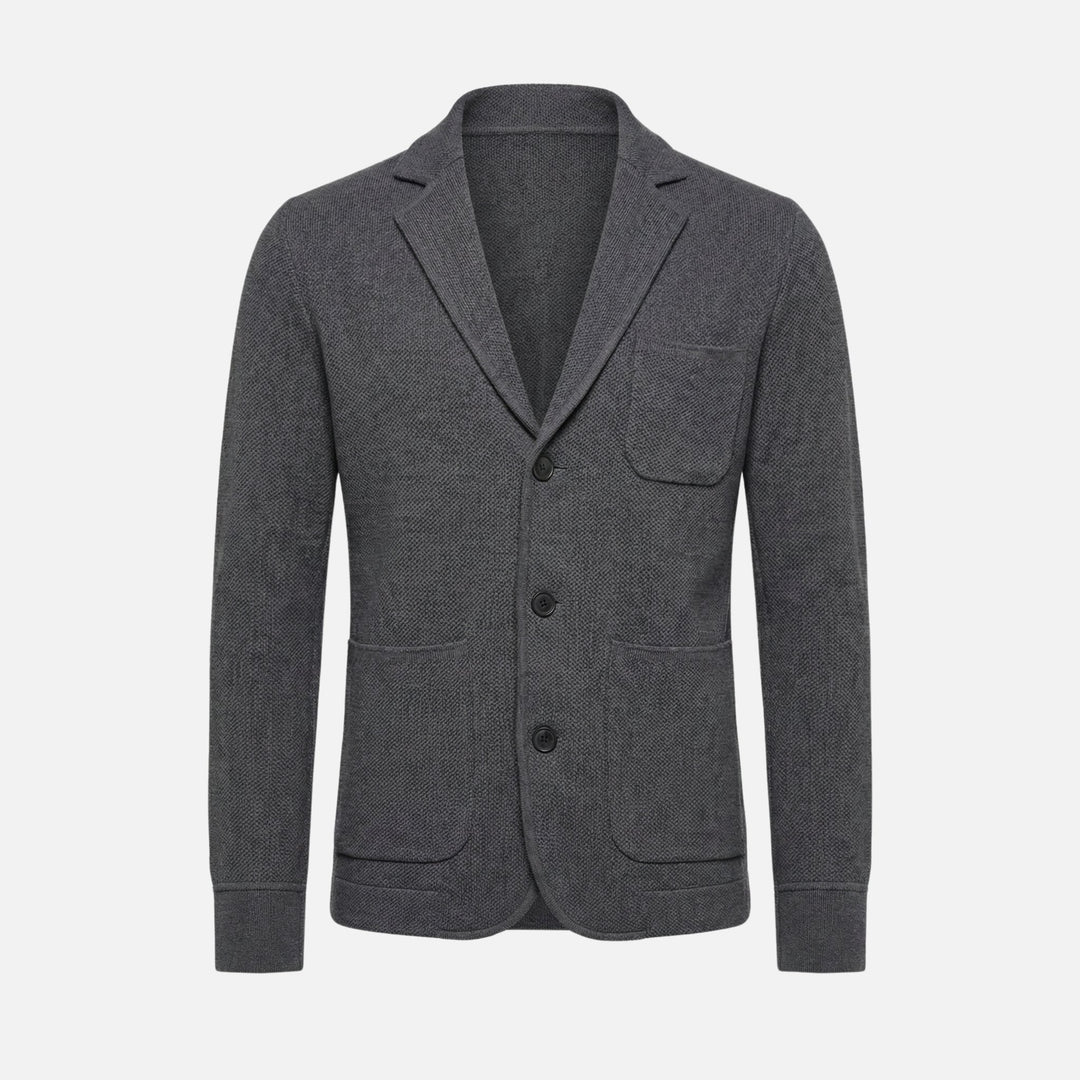 Comfortable Knit Blazer with Single Pocket for Men